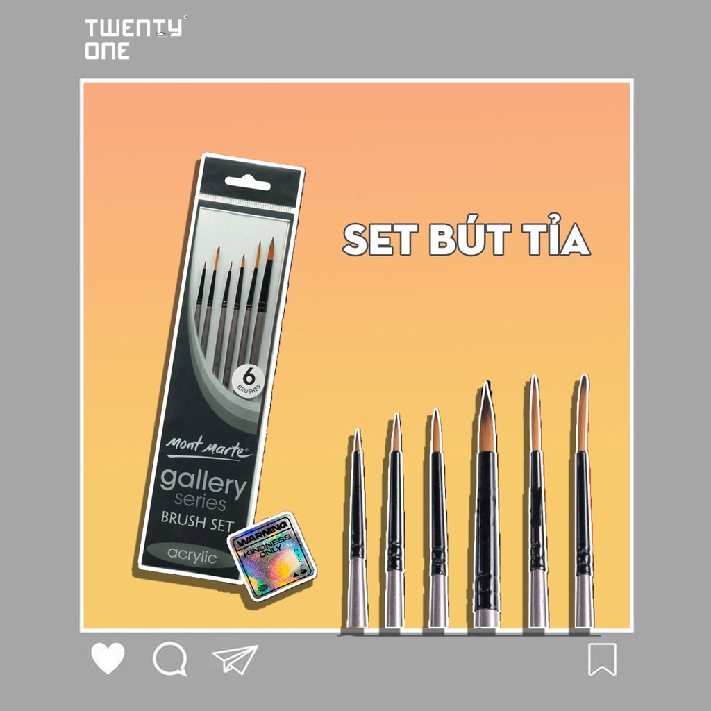Bộ Bút Vẽ Cọ Tỉa Đầu Nhọn Chuyên Dụng Custom Giày - Set 6 Bút