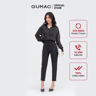 Quần tây nữ gập lai gumac dáng ôm màu đen qb878