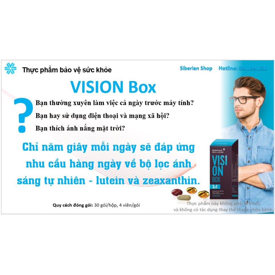 [Siberian Wellness] Vison Box - Siberian Wellness - Bảo vệ đôi mắt của người ngồi máy tính nhiều - Tăng cường thị lực