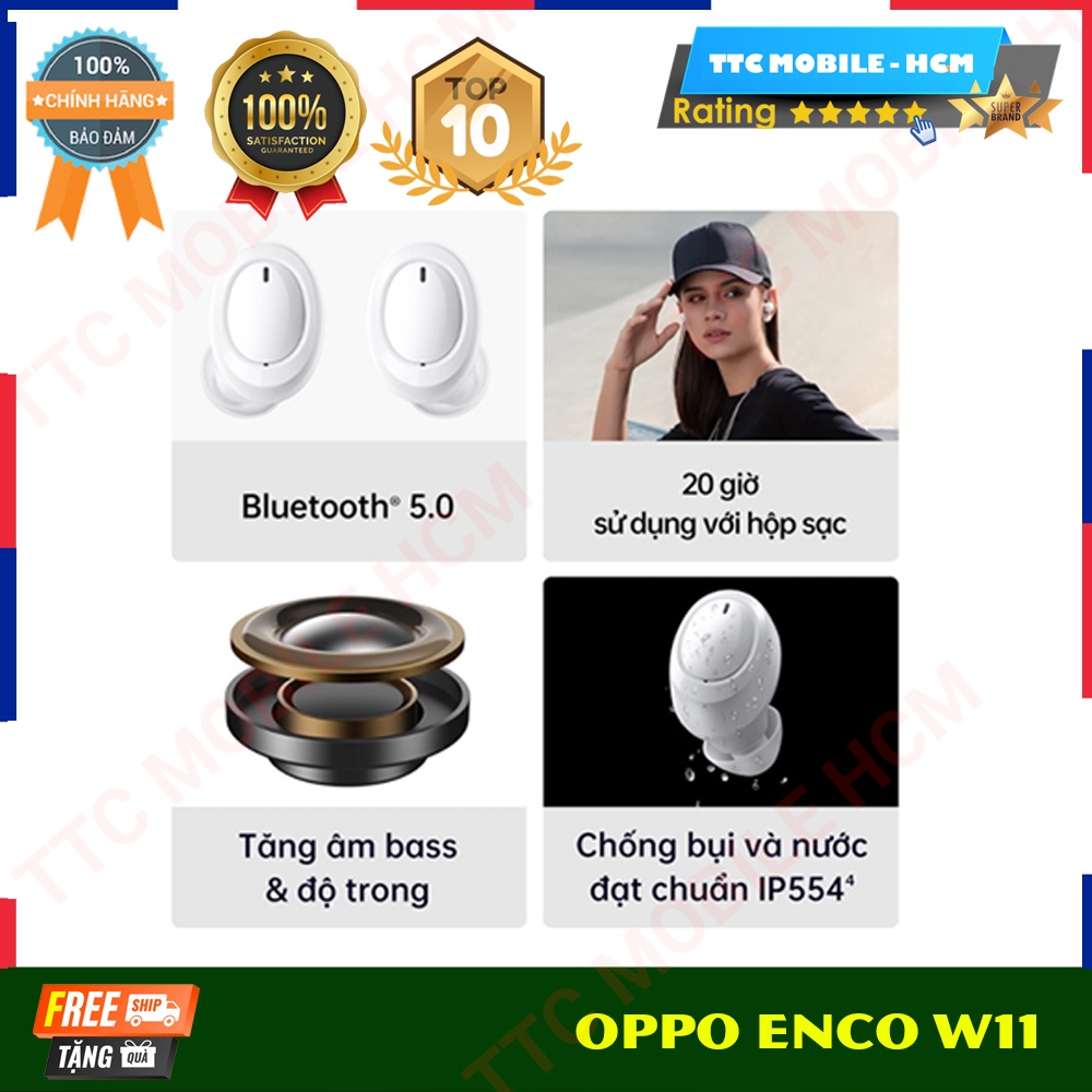 Combo Sản Phẩm OPPO (OPPO Band + Enco W11) - Hàng Chính Hãng - Nguyên Seal - TTC MOBILE