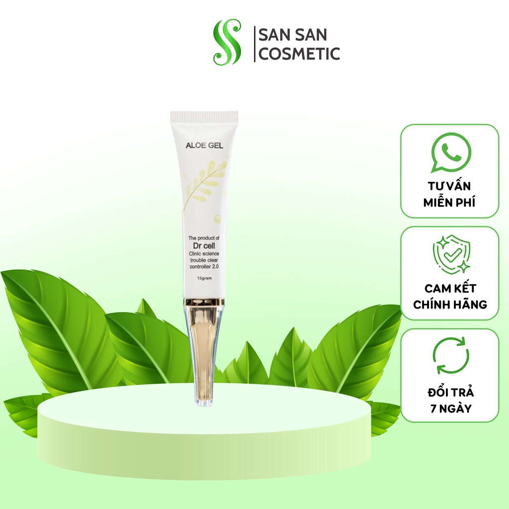 Gel nha đam giảm mụn, mờ thâm, chiết xuất hoàn toàn từ thiên nhiên 15ml SAN25