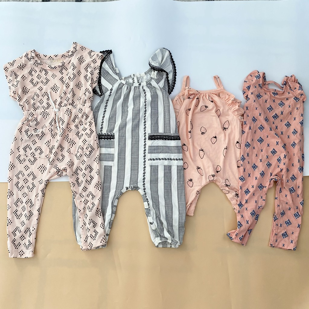 [Size 3-6M] Jumpsuit/ Body đùi bé gái xuất dư 0-24M