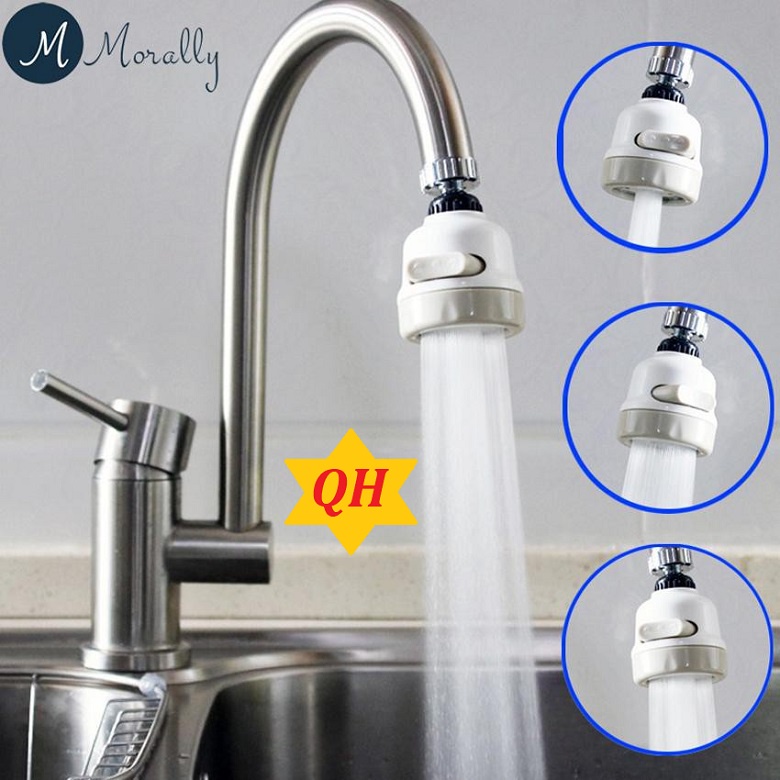Đầu Vòi Tăng Áp Rửa Chén Bát - 3 Chế Độ Phun - Xoay 360 Độ