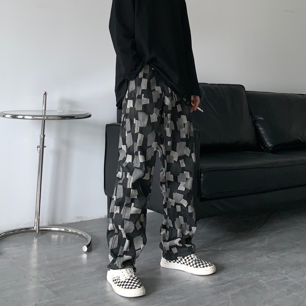 [Hàng Sẵn + Video Thật] Quần Jean Hoạ Tiết Phong Cách Hiphop Dáng Suông | BigBuy360 - bigbuy360.vn