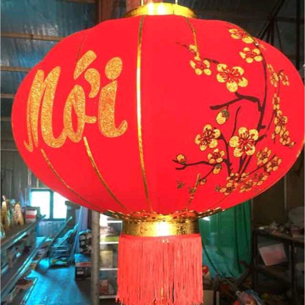 [ Xả Kho] Đèn Lồng Vải Nhung Treo Tết  Size 60cm- 80cm -100cm