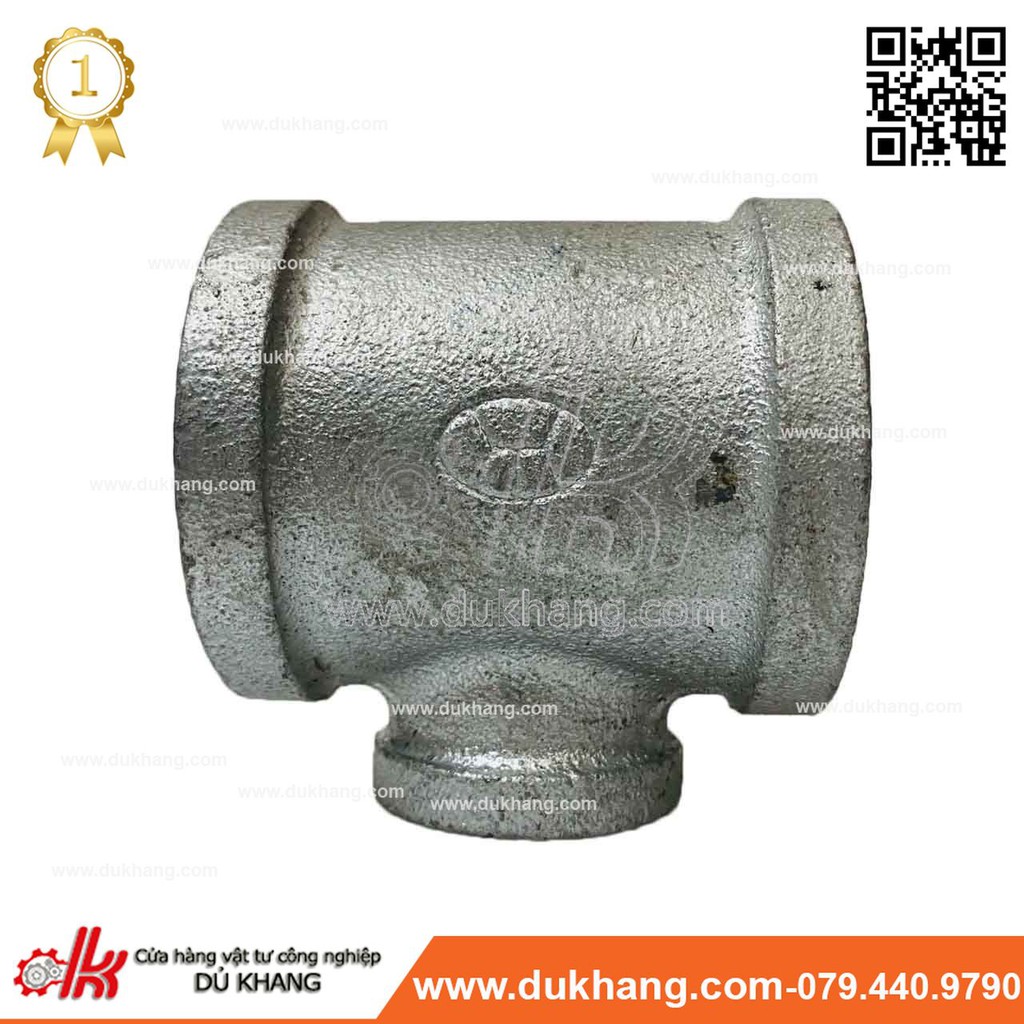 Tê giảm ren giữa sắt kẽm - ngã ba giảm ren