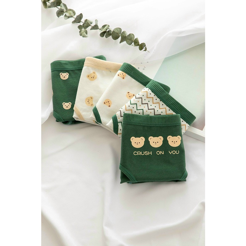 Quần Lót Nữ Cotton Cute Dễ Thương Hình Gấu Xanh