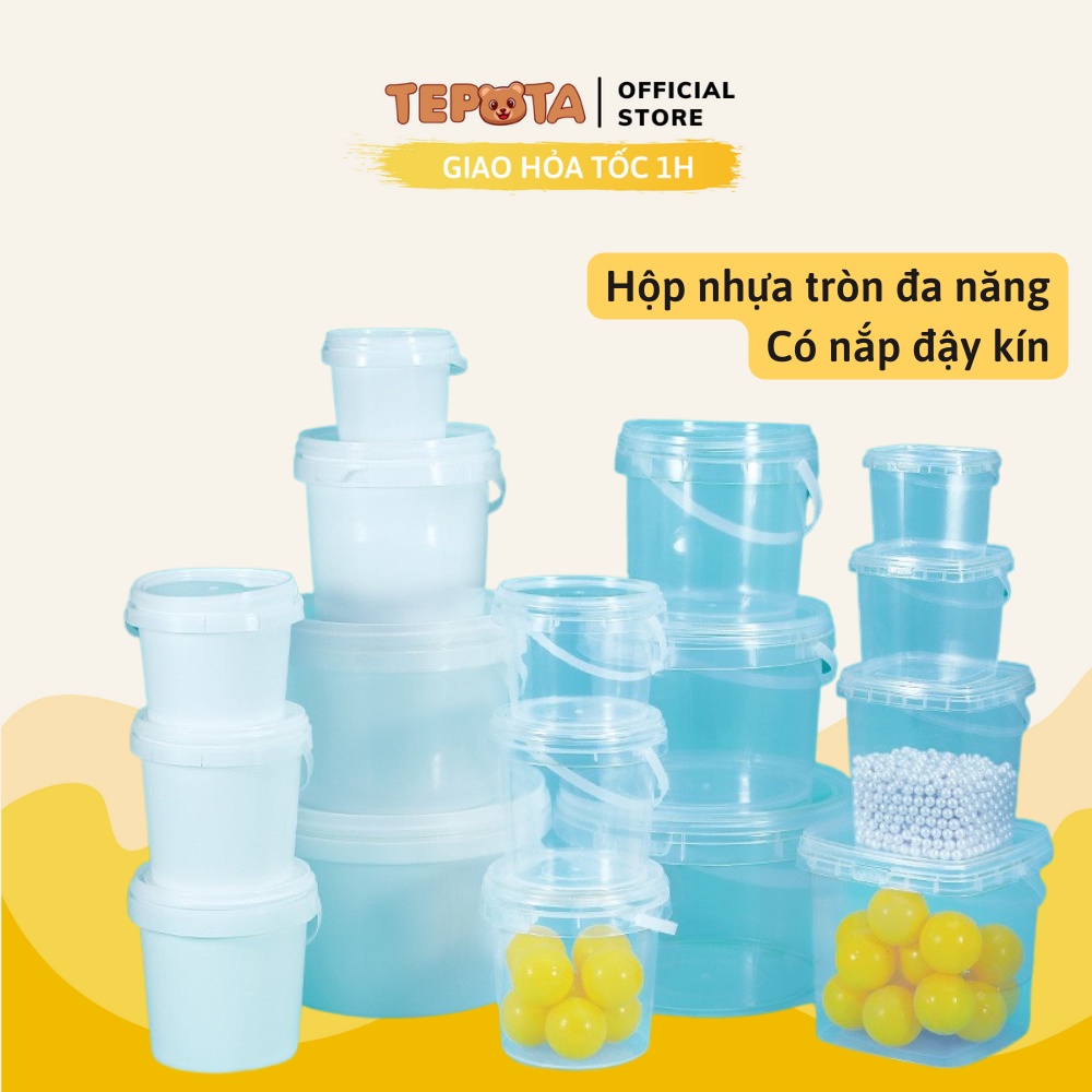Hộp Đựng Lego Mini Tròn Bằng Nhựa Trong Suốt Có Nắp Đậy Để Đồ Chơi Lego, Xếp Hình, Lắp Ghép Nhỏ Cho Bé HD02