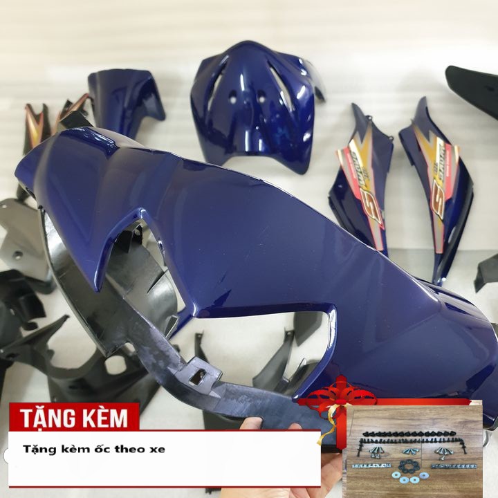 Bộ nhựa xe Wave S110  đời 2008 đến 2010 Màu Xanh Tím Than  Dàn áo xe máy Wave S110
