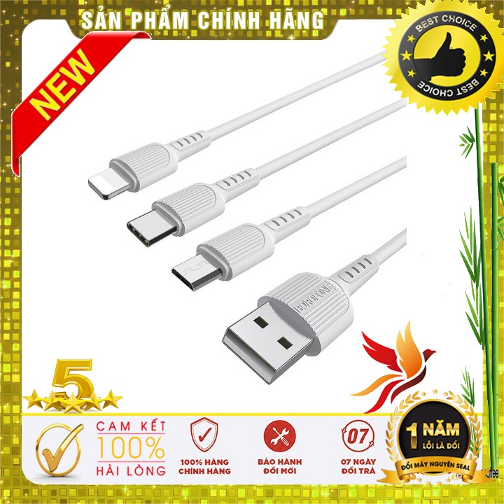 Cáp sạc BOROFONE BX16 3in1 (1m)