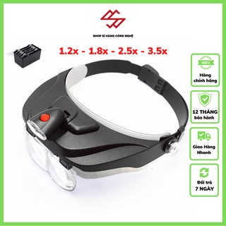 Kính Lúp Đeo Đầu Có Đèn 81001-F ( 4 MẮT KÍNH ĐEO MẮT 1.2x - 1.8x - 2.5x - 3.5x )