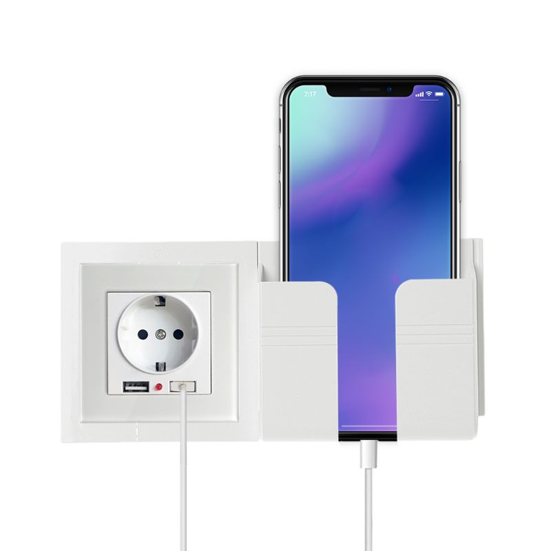 Giá Đỡ Điện Thoại Kiêm Cục Sạc Gắn Tường Tiện Lợi