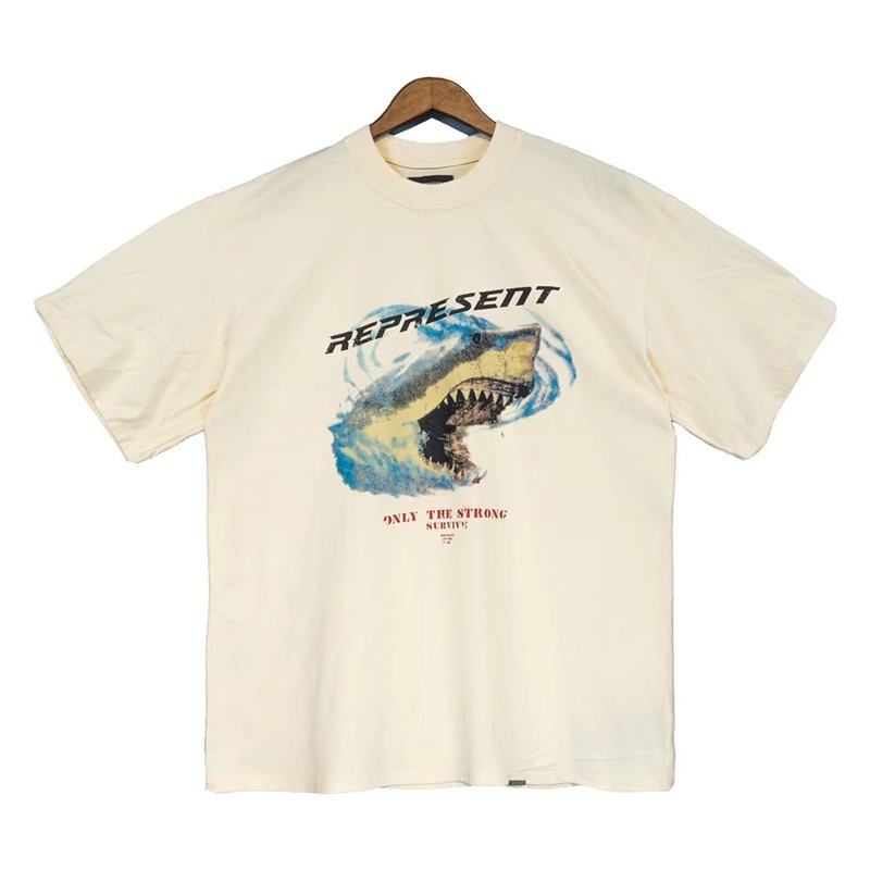 Áo Thun Tay Ngắn In Hình Cá Mập Phong Cách Vintage