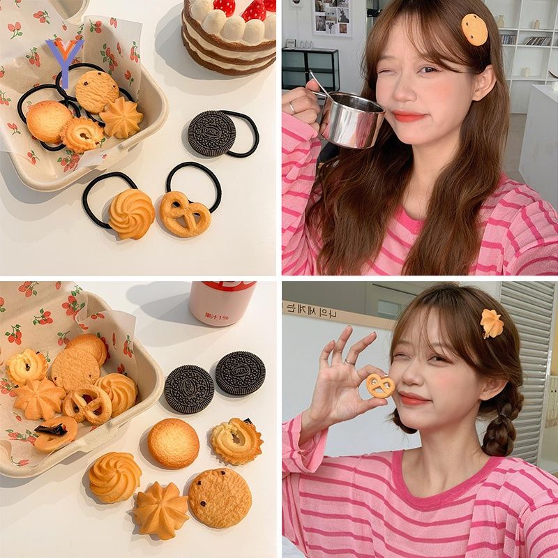 Kẹp tóc nhựa hình bánh quy xinh xắn dễ thương