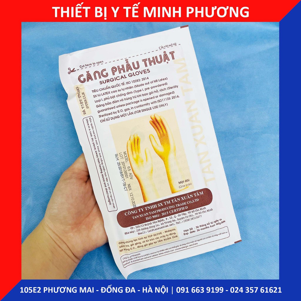 Găng tay phẫu thuật vô trùng các cỡ