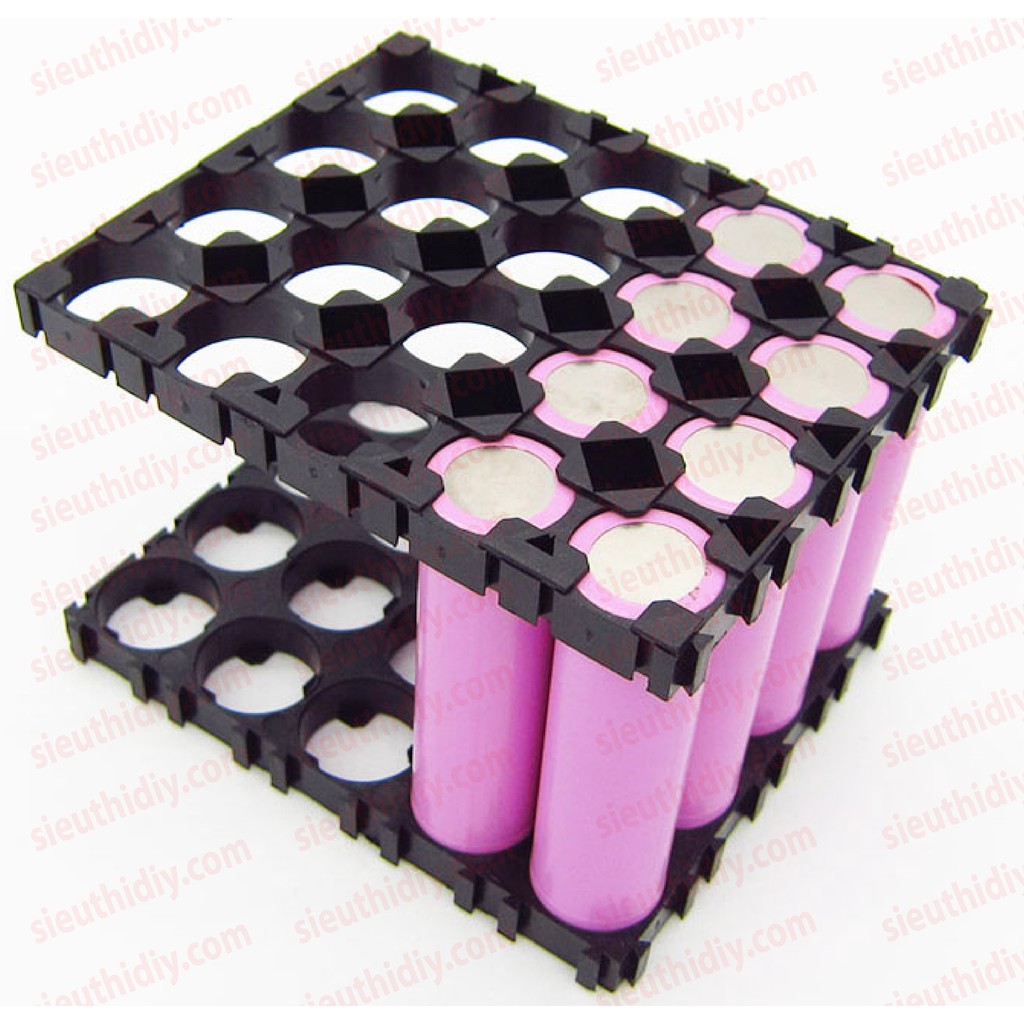 Đế ghép khối pin cell lithium 18650, 26650 bằng nhựa ABS