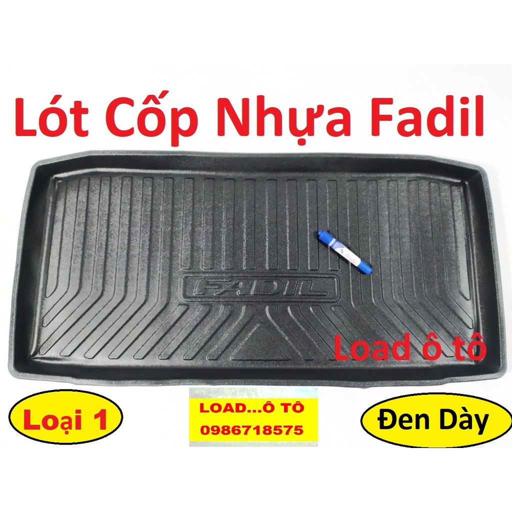 Lót Cốp Nhựa Dẻo Loại 1 Xe Vinfast Fadil Không Mùi, Đen Dày, Màu Đen Cao Cấp Thành cao 3Cm