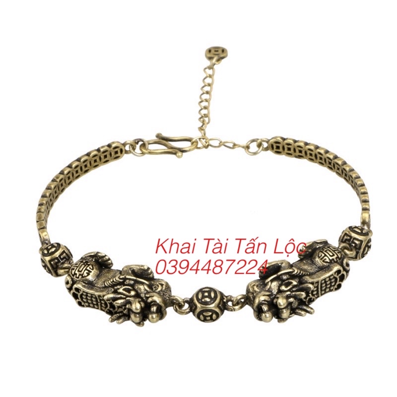 Lắc tay tỳ hưu kim tiền thu hút tài Lộc bằng đồng