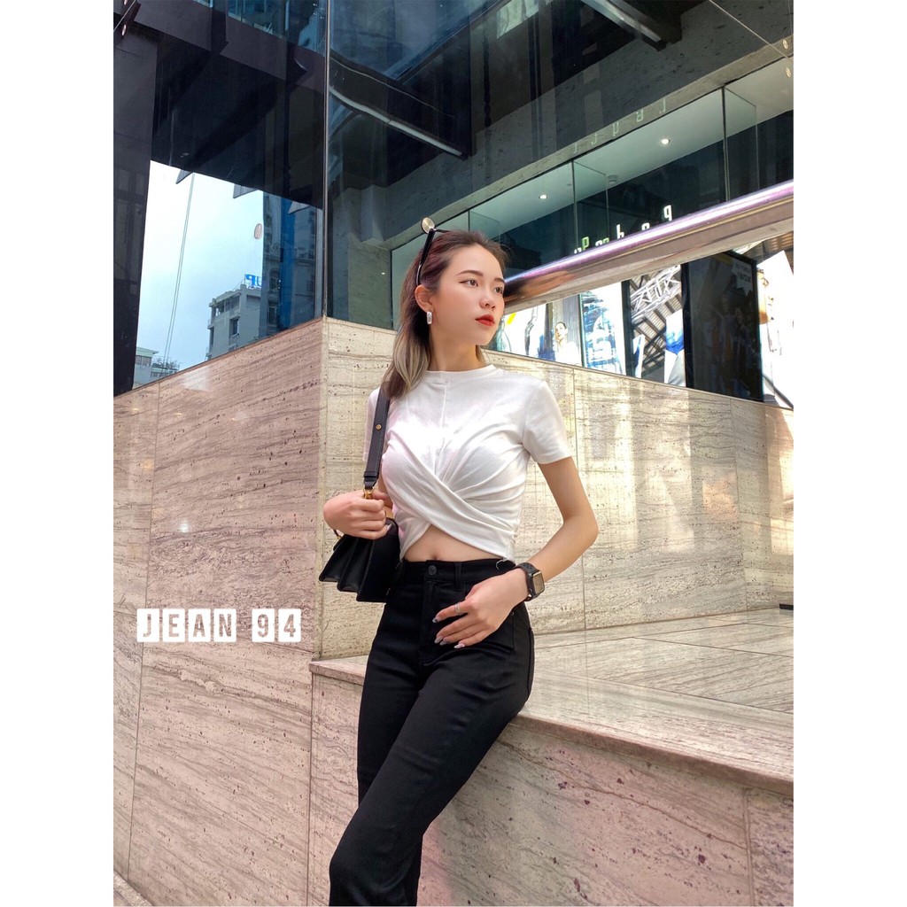 Quần Bò Nữ ⚡️FREE SHIP⚡️ Quần Jean Nữ Ống Loe Màu Đen Co Giãn 4 Chiều,Siêu Nâng Mông, Chất Dày Dặn - LY511