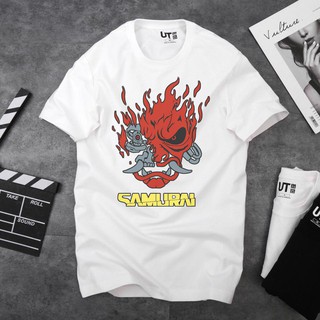 Áo thun nam ngắn tay không cổ hình Samurai Cyberpunk 2077