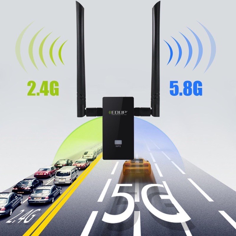 USB Wifi Edup - Bộ thu wifi 2 băng tần 2.4Ghz/5Ghz - Kết nối USB 3.0