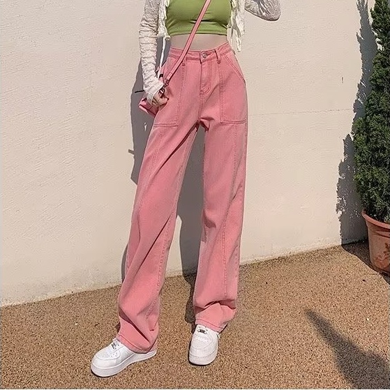 Quần Jeans Nữ Dài Ống Rộng Thời Trang Hàn Quốc Mới