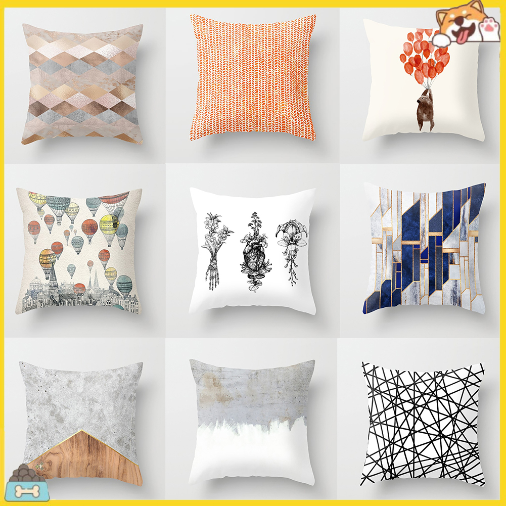 Vỏ gối sofa in họa tiết phong cách hiện đại