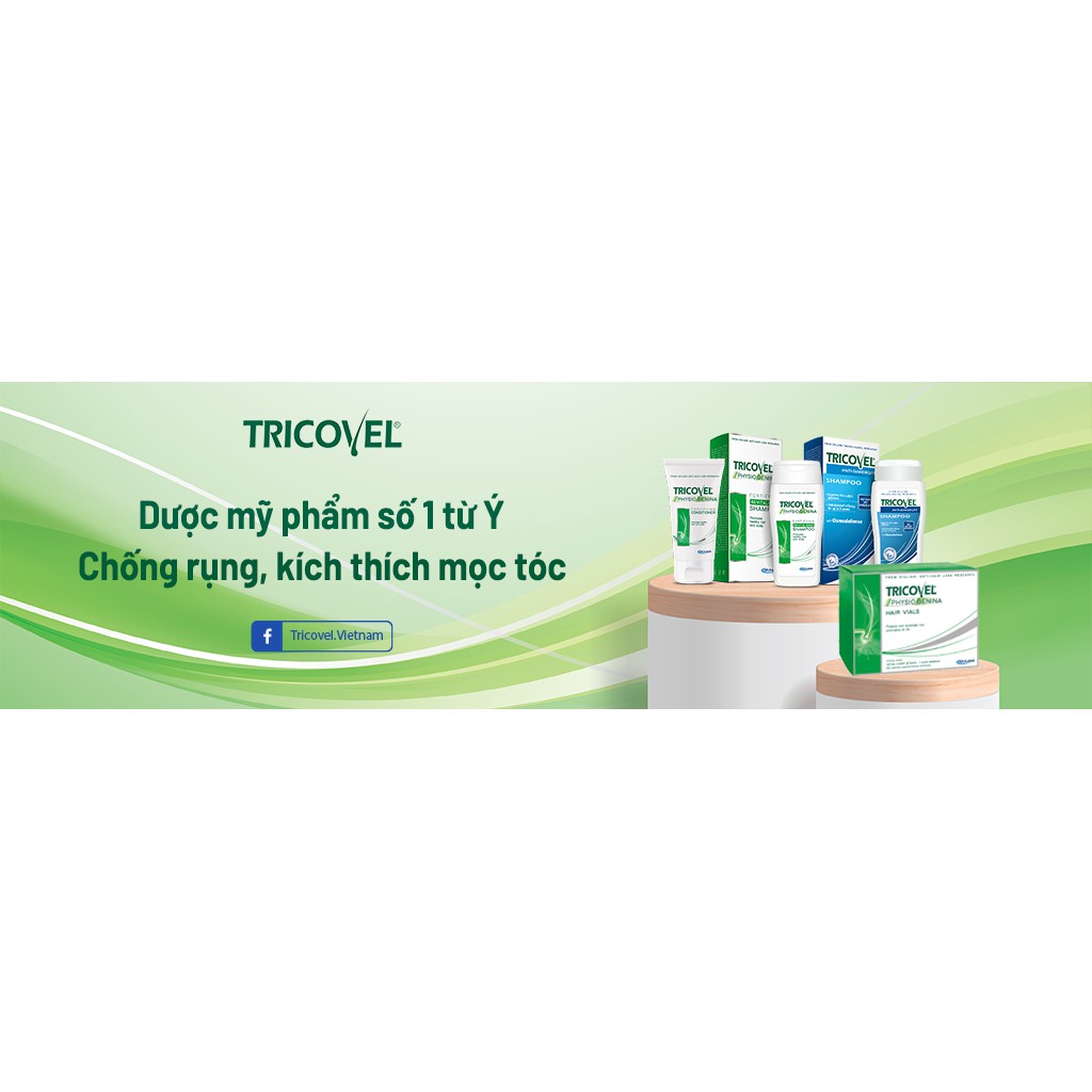 Serum Tricovel Giảm Rụng Tóc Kích Thích Tóc Mọc Dày và Dài Trong Thời Gian Ngắn Vials Physiogenina - hộp 10 lọ x 10ml
