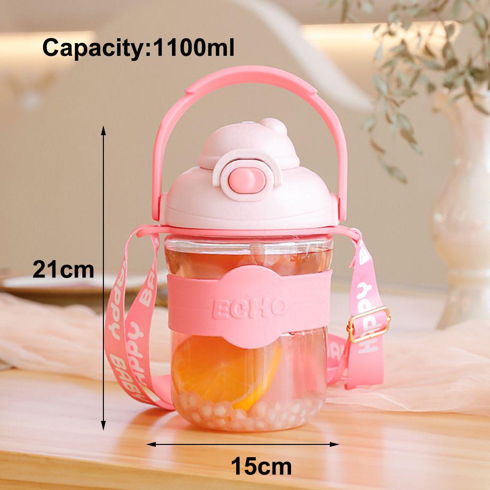 PISTA Bình Nước Có Ống Hút Họa Tiết Hoạt Hình Dễ Thương Cho Bé