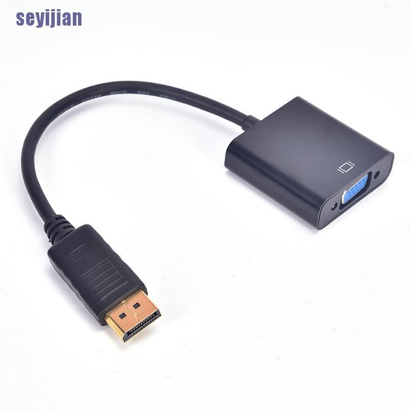 [SJ] Displayport DP Male To VGA Female Adapter Display Port Cable Converter Black  YN