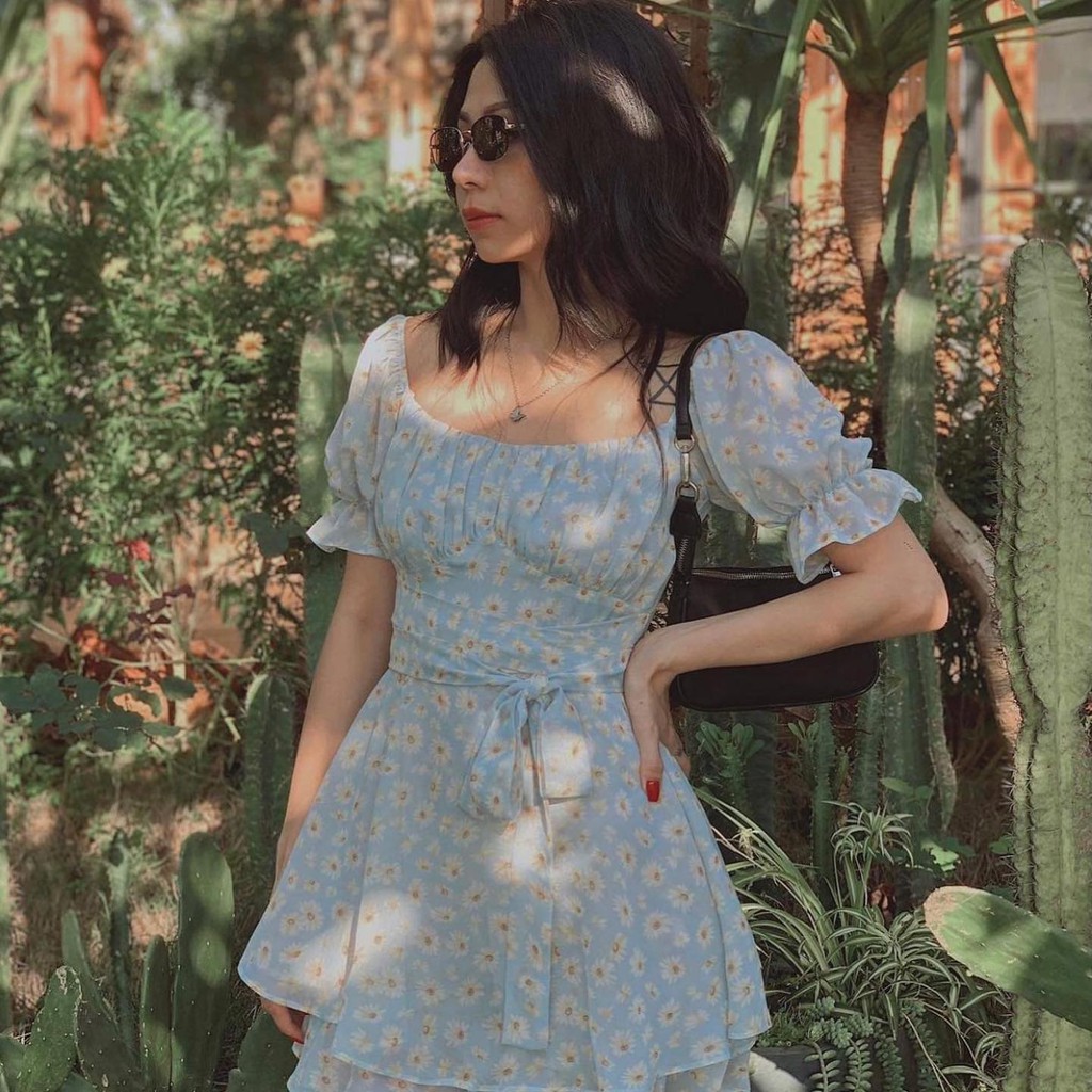 JUMPSUITS HOA XẾP LY NGỰC THẮT DÂY EO