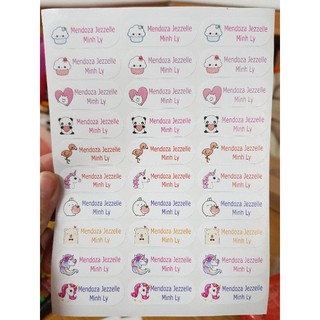 Set 120 sticker in tên bé