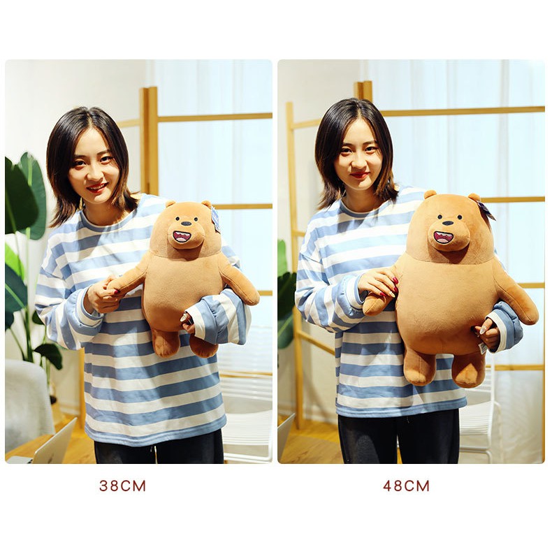 GẤU BÔNG ANH EM NHÀ GẤU WE BARE BEARS ĐỨNG  VẢI MINISO MỀM MỊN SIÊU XỊN