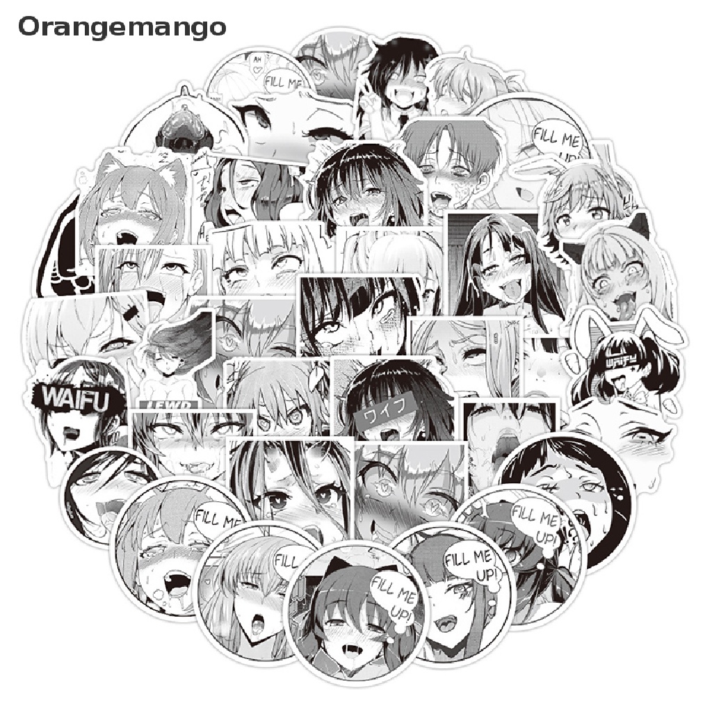 Set 52 miếng dán trang trí laptop hình cô gái anime quyến rũ