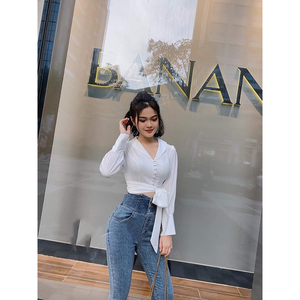 [Mã WASTUP giảm 10% tối đa 30K đơn 99K] Áo croptop nữ dài tay thắt nơ nhiều kiểu | BigBuy360 - bigbuy360.vn
