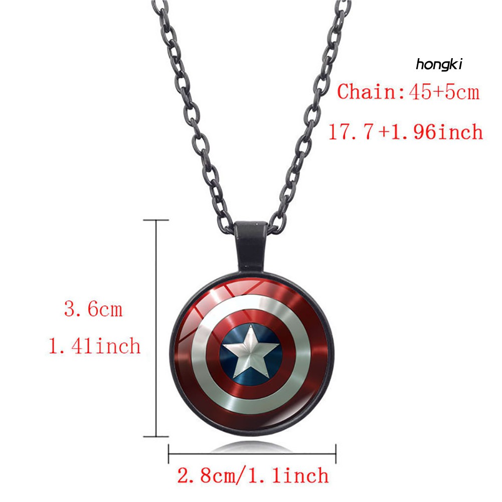 vòng cổ Mặt Tròn Họa Tiết Biểu Tượng Siêu Anh Hùng Độc Đáo