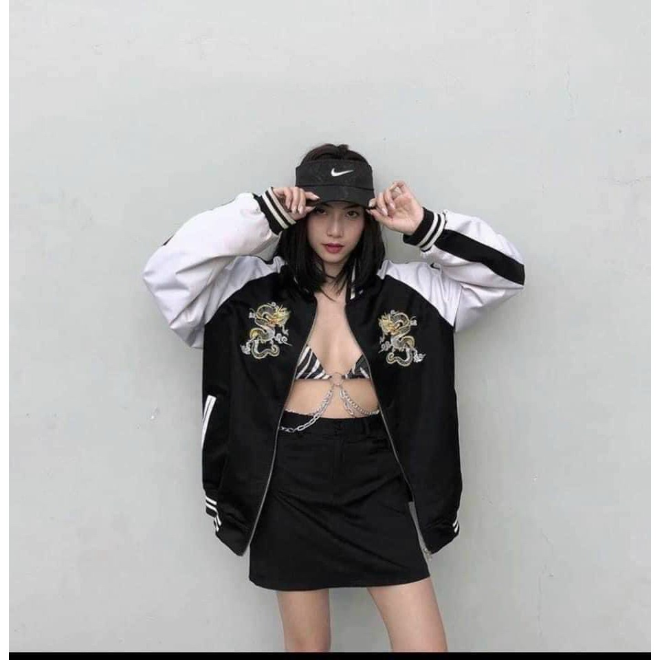 ÁO KHOÁC DÙ NAM NỮ BOMBER IN RỒNG SIÊU CÁ TÍNH-JUNA STORE 24H-TP0301