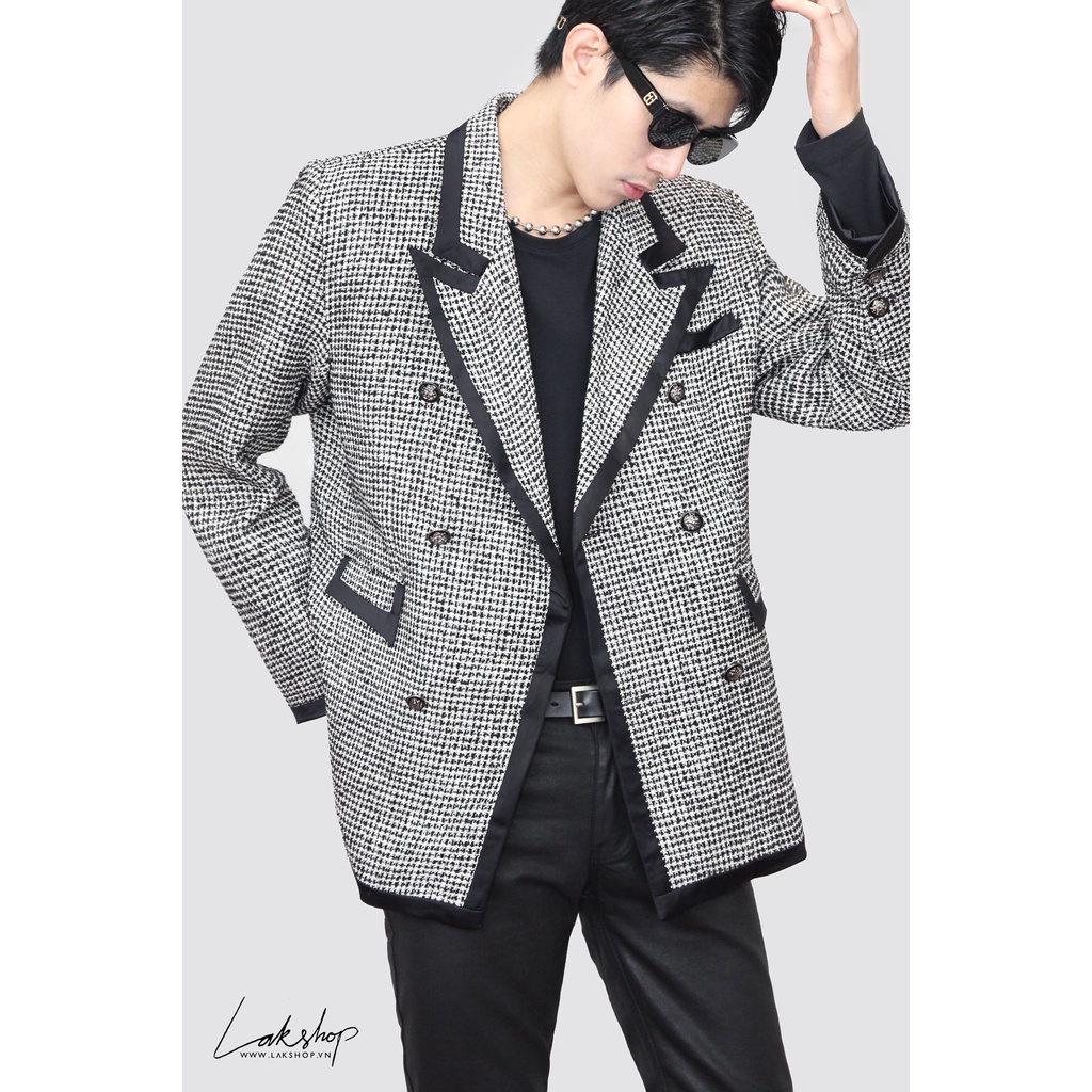 Áo dạ Lak Studios Houndstooth Tweed Blazer
