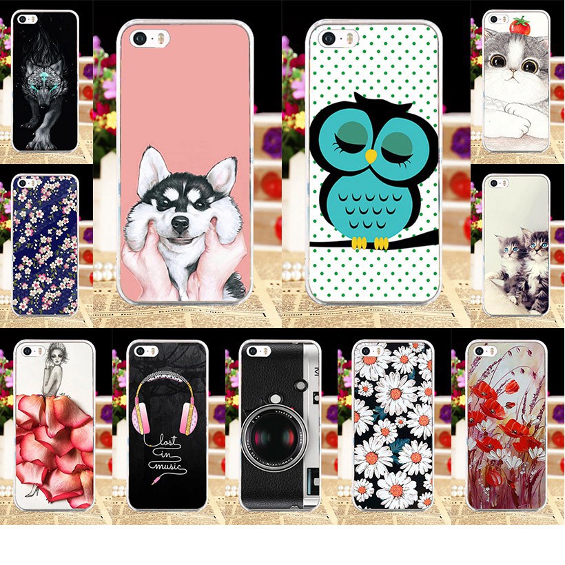 Ốp lưng silicone mềm nhiều họa tiết dễ thương cho IPhone SE 5 5S 5G 55s 6C | BigBuy360 - bigbuy360.vn