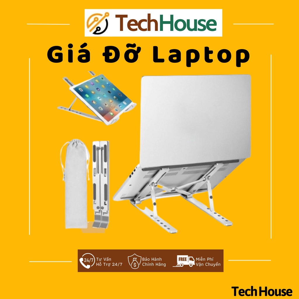 Giá Đỡ Laptop Nhôm Điều Chỉnh Độ Cao , Chống Mỏi Cổ, Dễ Gấp Gọn