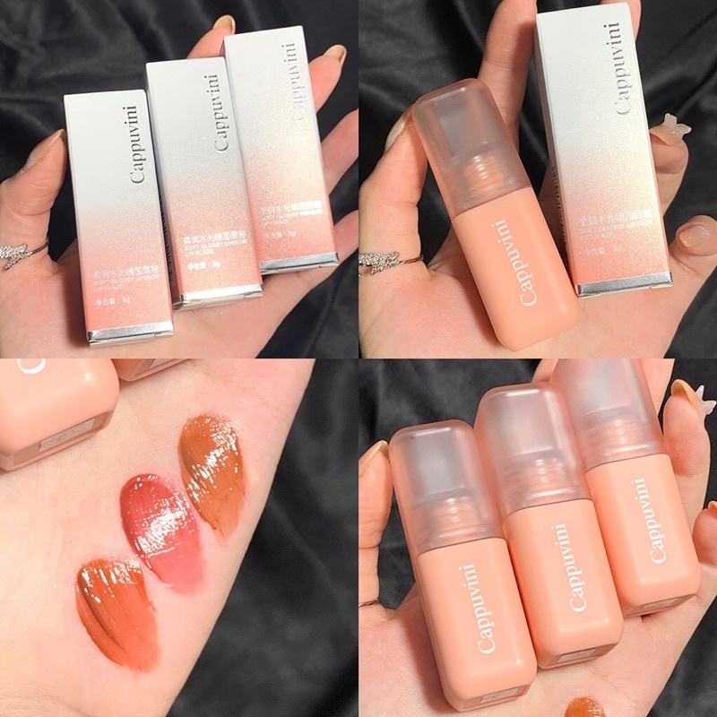 Son kem CAPPUVINI 2 vỏ hồng tráng gương, xanh bơ bùn mịn môi