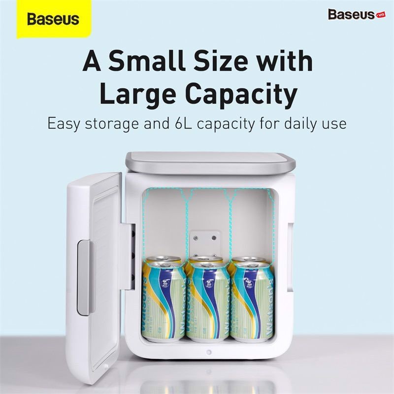 Tủ mát đựng mỹ phẩm Baseus Igloo Mini (6L, 220V, làm mát và giữ ấm)