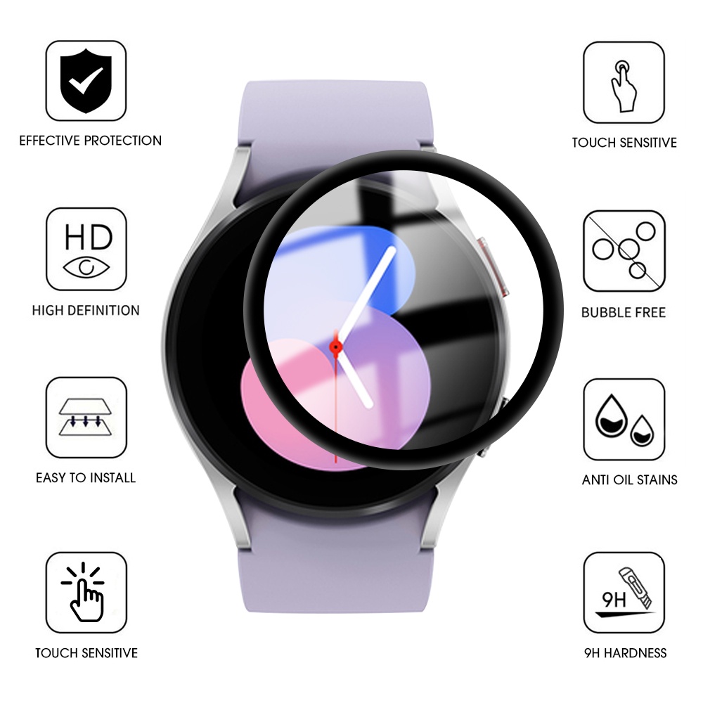 Kính Cường Lực 20D Viền Cong Bảo Vệ Màn Hình Đồng Hồ Thông Minh Samsung Galaxy Watch 5 40mm 44mm / Watch5 Pro