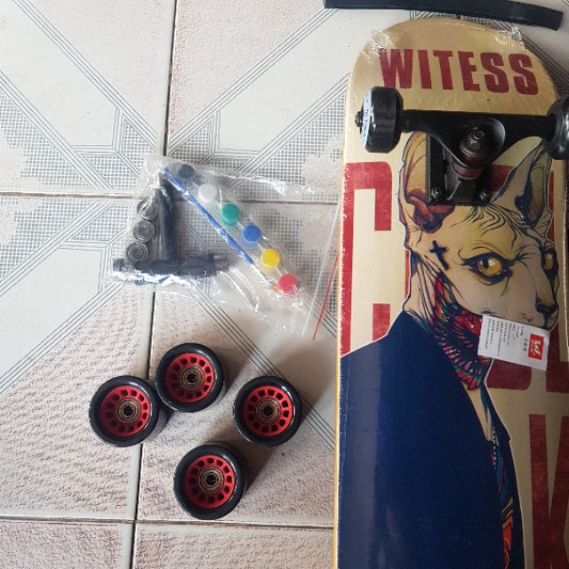 [SẴN tặng Bearing ] Bộ 1 Bánh xe Wheel VÁN TRƯỢT SKATEBOARD LONGBOARD độ cứng 85A PU size lớn WITESS