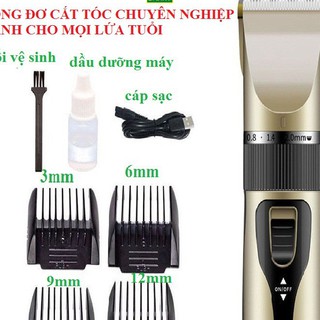 Tông đơ cắt tóc kèm 9 phụ kiện/tông đơ cắt tóc gia đình kemei