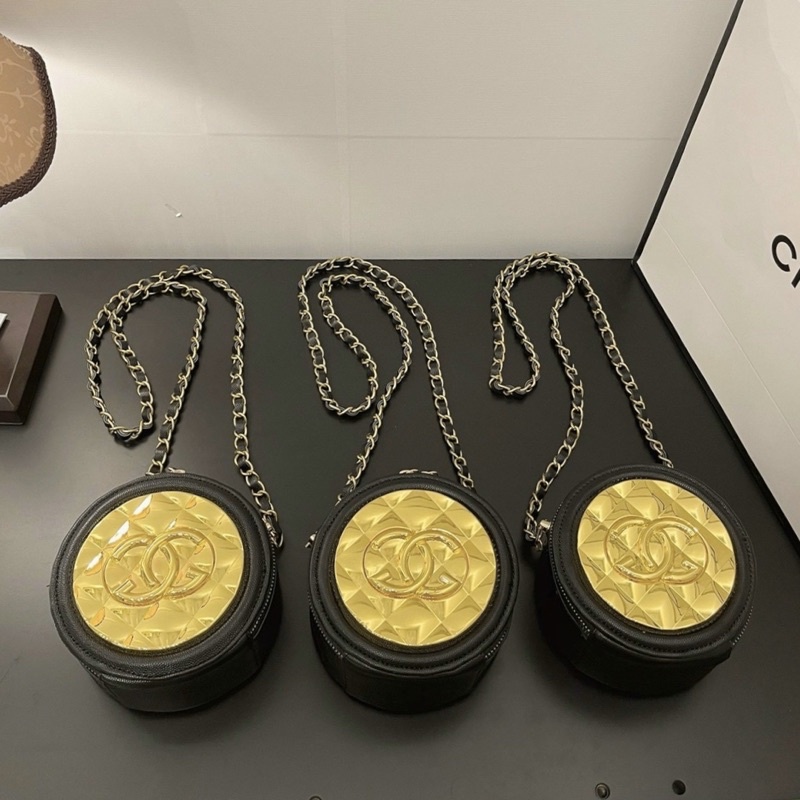 Túi trống tròn nhỏ xinh kèm dây da pha xích đeo chéo phong cách nhất 2020