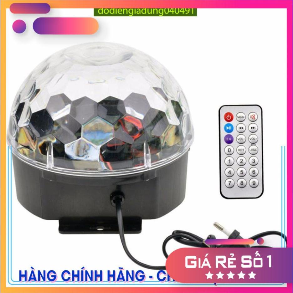 Đèn LED quả cầu cảm ứng xoay pha lê 7 màu nhấp nháy theo nhạc - Đèn vũ trường cảm ứng 7 màu cao cấp
