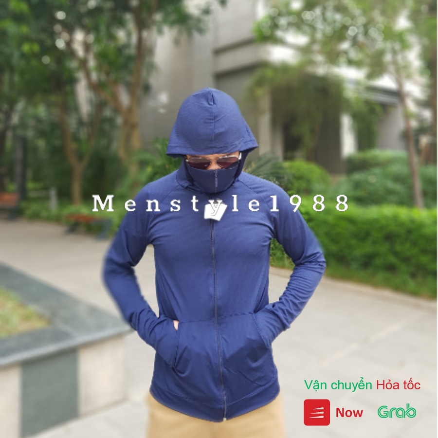 Áo chống nắng nam thông hơi phiên bản công nghệ cao có mũ trùm, áo khoác nắng nam dài trùm tay có mũ | BigBuy360 - bigbuy360.vn