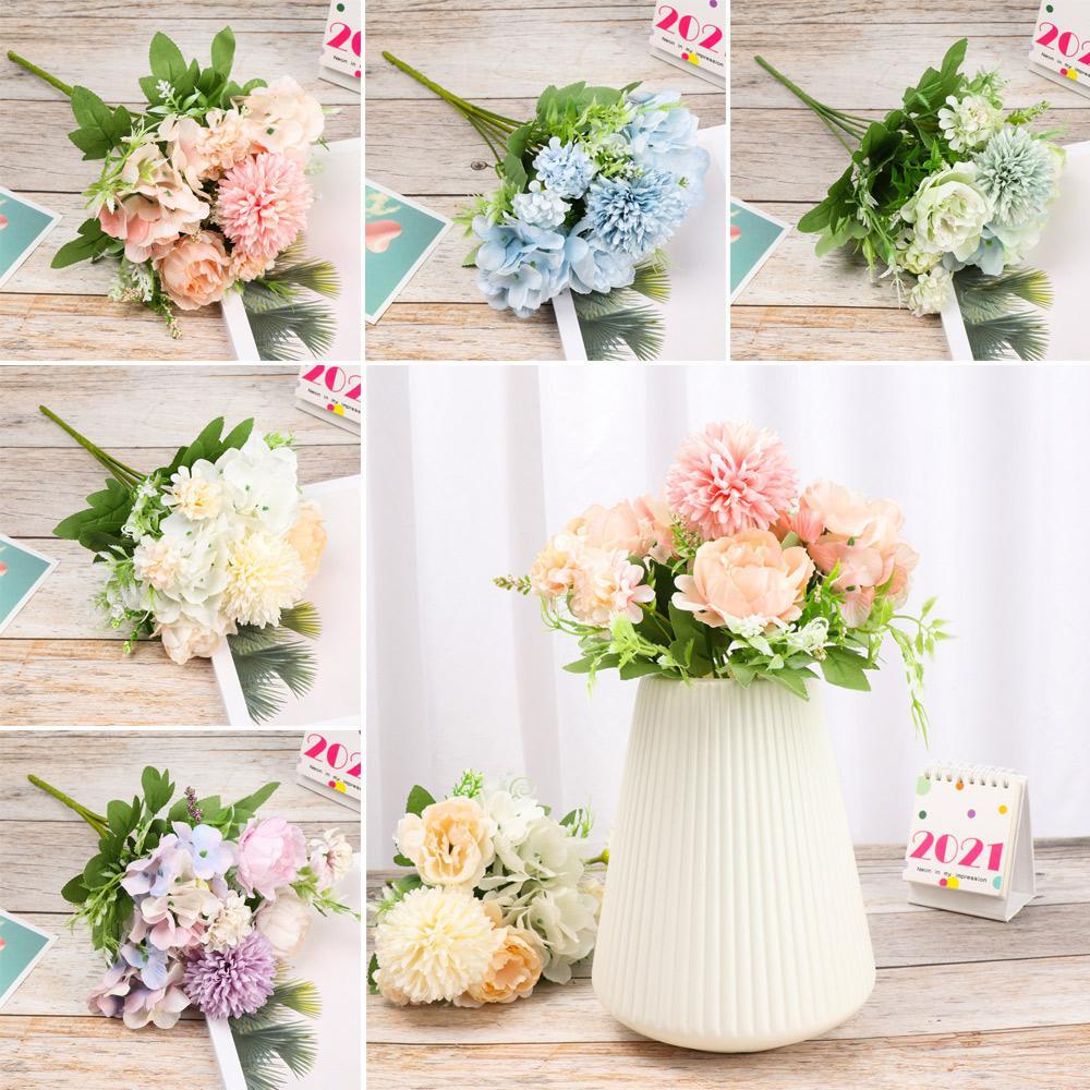 KUNHEV Bó Hoa Cẩm Tú Cầu Giả 7 Bông Trang Trí Tiệc Cưới