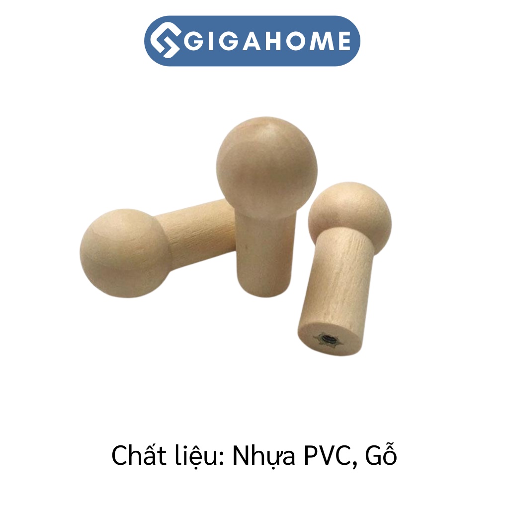 Combo 2 Móc Gỗ Treo Quần Áo GIGAHOME Dán Tường, Trang Trí Nhà Cửa 7266